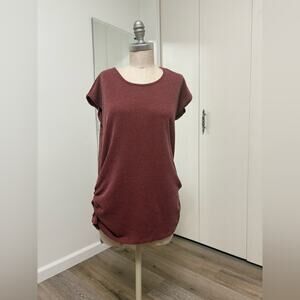BE Stage Women's Burgundy Short Sleeve Top Large